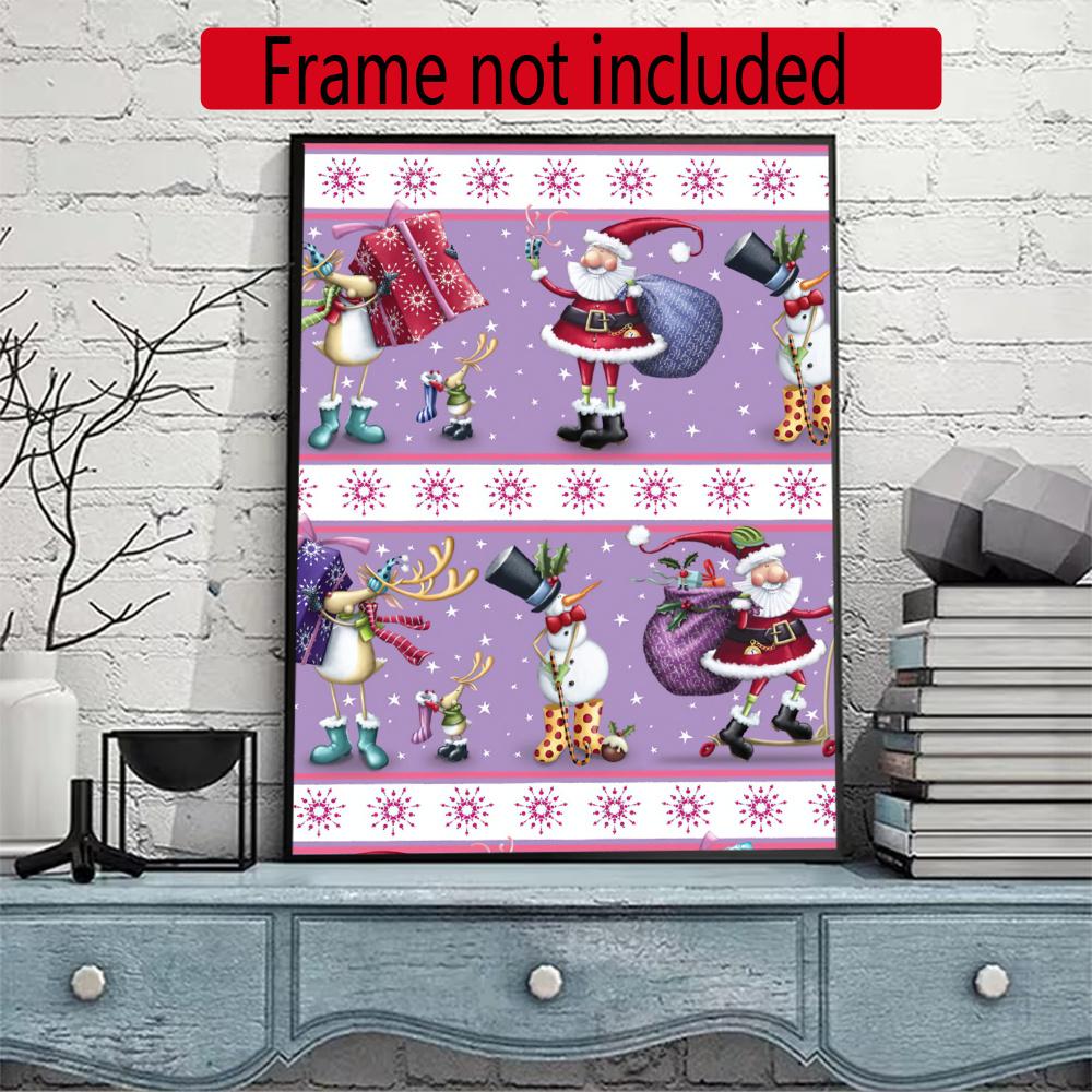 Christmas 5D Diamond Painting Round Diamond Rhinestones Mosaic Diamond Embroidery Wall Paintings Rhinestones Gift Frameless