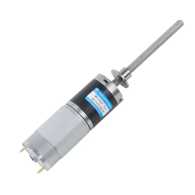 24V Brushed DC Geared Motor with M8 Threaded Rod - 36GP-555 Miniature Planetary Gear, Low Speed