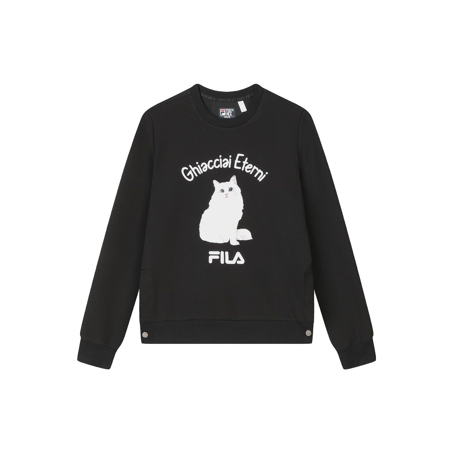 

FILA Feline Letter Print Casual Pullover Sweatshirt Women sweatshirt Black F11W348210F-BK M