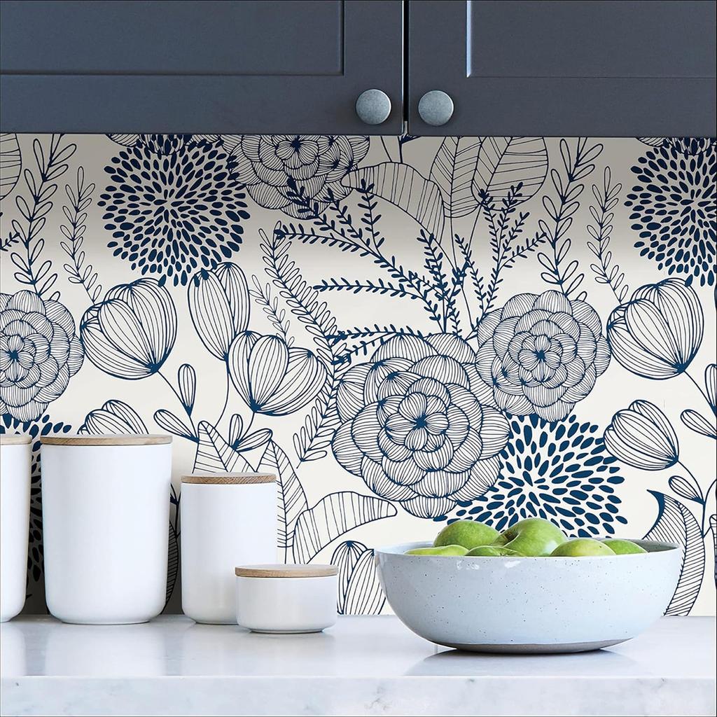 Thickened Wallpaper Self-Adhesive High-End Wall Decoration Flower Green Plant Wall Sticker Room Decoration