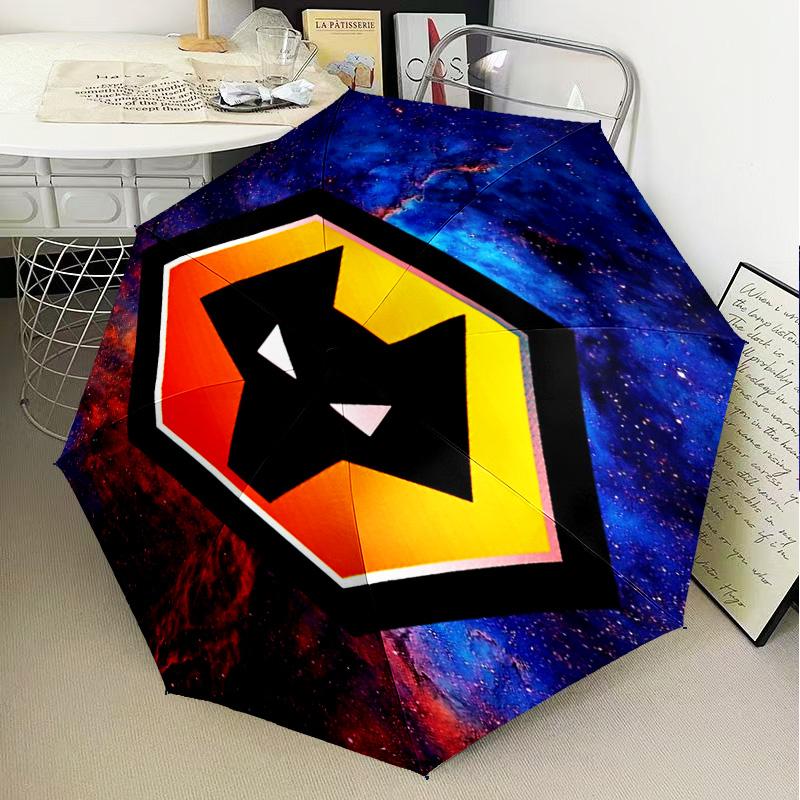 1PC Powerful Symbol Design Printed Umbrella Folding umbrella, automatic umbrella 8-Frame for Travel, camping Fan gifts Christmas Gifts
