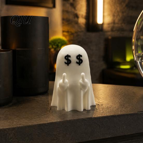 Whimsical Home Decorations Halloween Ghost Figurine, 3D Printed Cute Rock Statue, Statue Funny Coffee Table Centerpieces Shelf Mantel Ornaments Modern