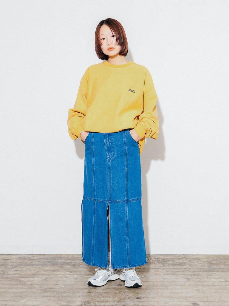 Beamsty ONEITA Pigment Dye Crewneck Sweat, Men's Mustard, Size L, 24AW, 75130692146