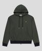 Slow Record House Striped Knit Zip-Up Hoodie_Khaki