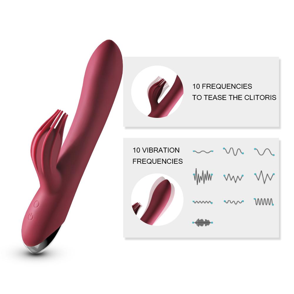 Dildo Rabbit Vibrator For Women 10 Speed Usb Rechargeable Powerful Clitoris Stimulation Massage Vibrator G-spot Adult Sex Toys