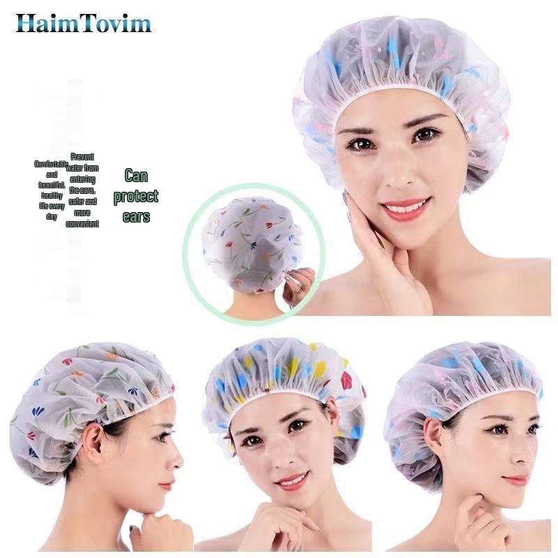 Colorful Extra-Large Waterproof Bath Cap - Extra Thick & Dustproof, Anti-Oil, Dry Hair Shower Cap Mask