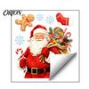 Reusable Festive Decor Watercolor Christmas Static Sticker, Santa Claus/Deer/Christmas Tree/Cake Pattern Print, DIY Window Decorations Thickened