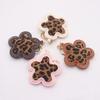 Korean Leather Leopard Print Flower Keychain Car Keyring Handbag Backbag Bag Pendant Hanging Ornament
