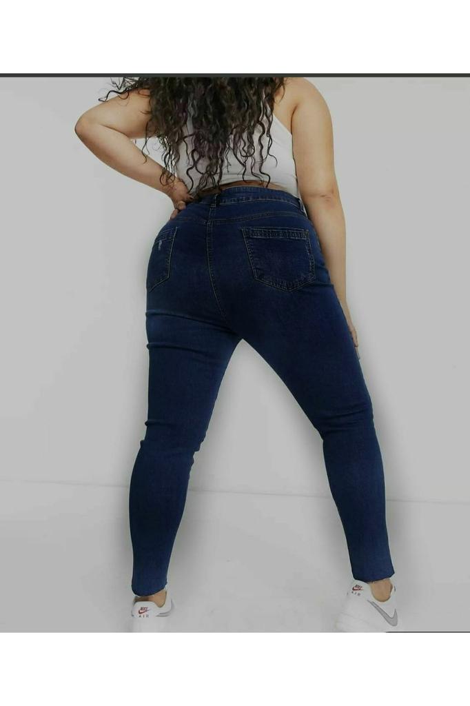 Women's Fashion Big Size jeans Black Plus Size Tight-fitting Jeans (Skinny)