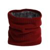 Unisex Winter Knitted Wool Scarf & Elastic Headband - Solid Color, Plus Velvet, Thickened, Warm, Striped Design.