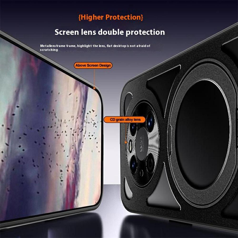 For Huawei Mate 40 Pro 4G/5G Case Magnetic Kickstand Hollow Heat Dissipation Silicone+PC+Metal Bumper Phone Cover