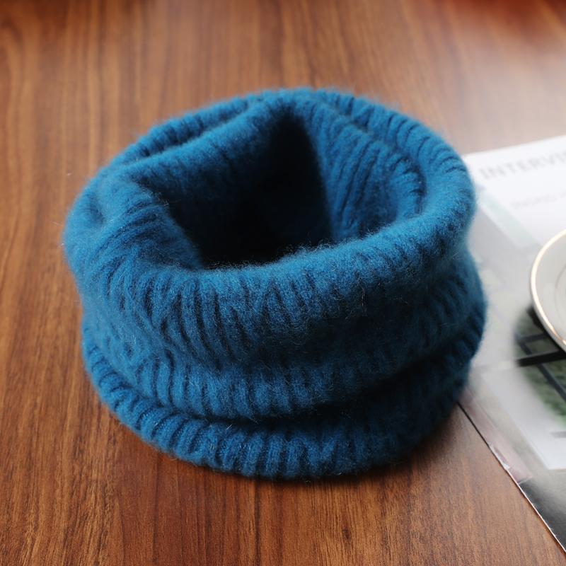 Women 100%Wool Ring Scarf Turtleneck False Collar One Loop Neckerchief Knitted Elastic Warm Soft Pattern Fashion Woolen Scarves