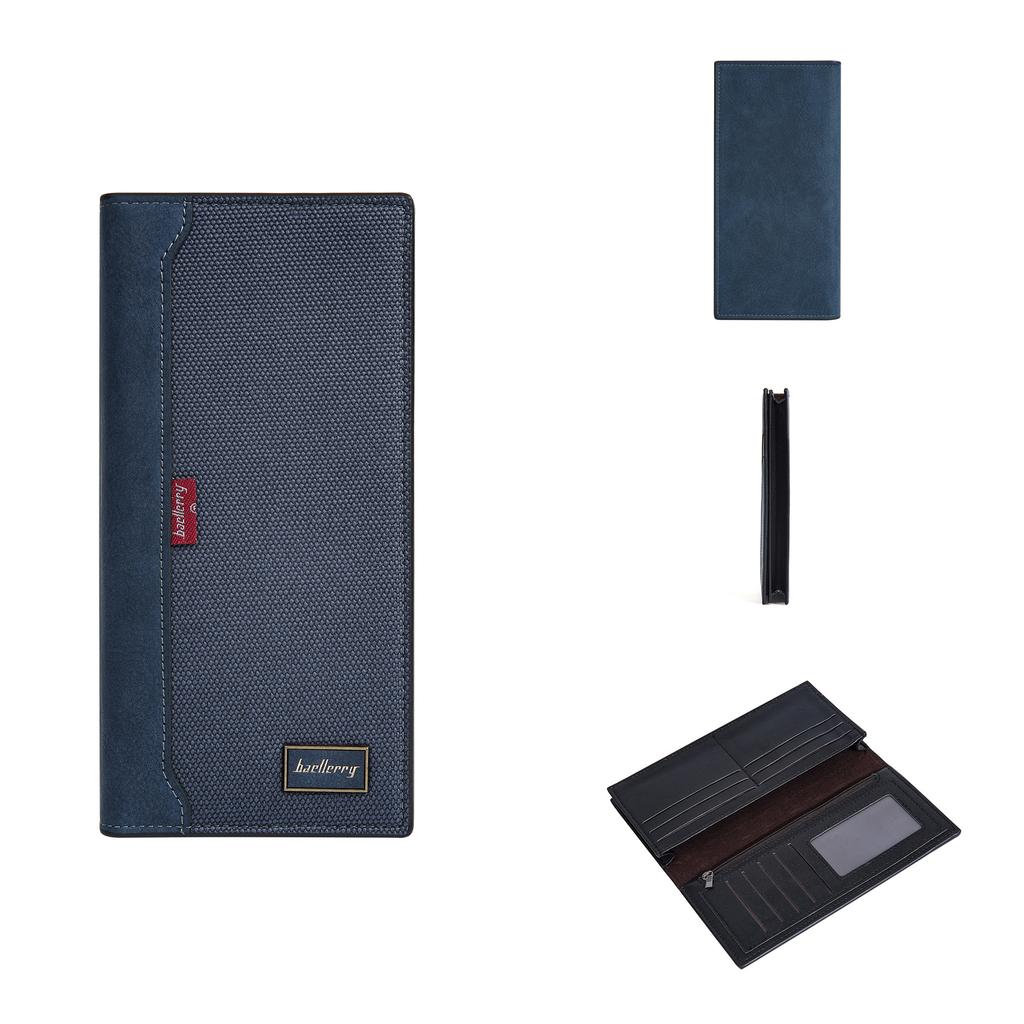 New wallet men's long, European and American anti-theft brush business multi-card wallet zipper change bag