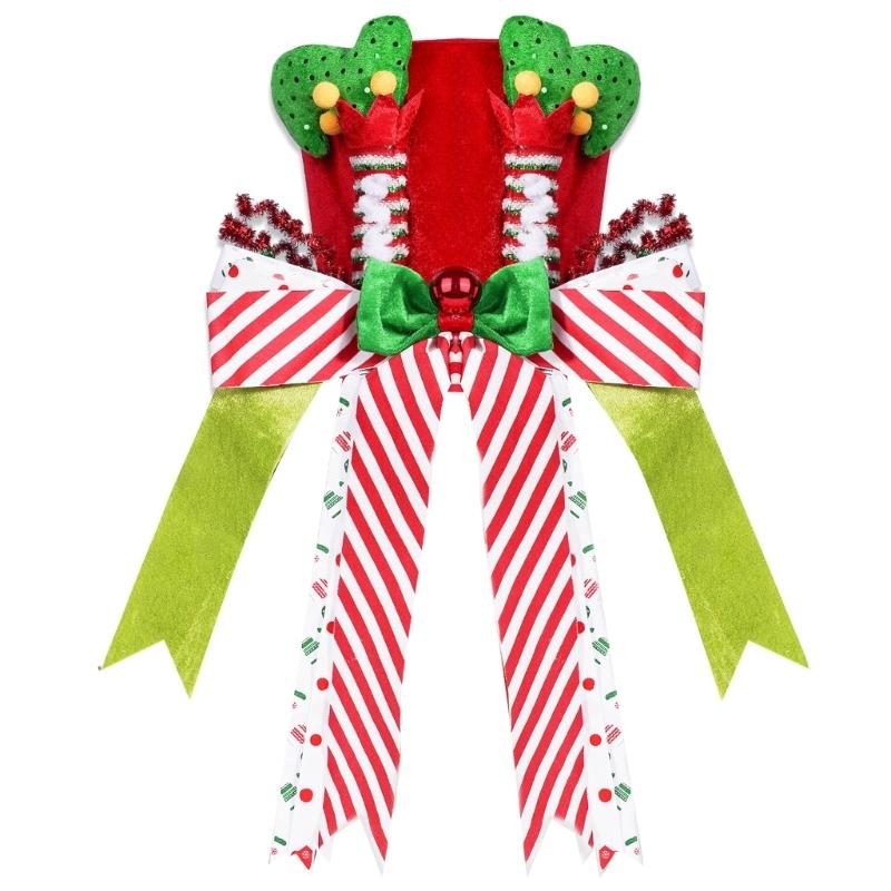 

Creative Elf Costume Hat Christmas Tree Top Decoration Durable Nonwoven Fabric Easy Setup Festive Accessory 1