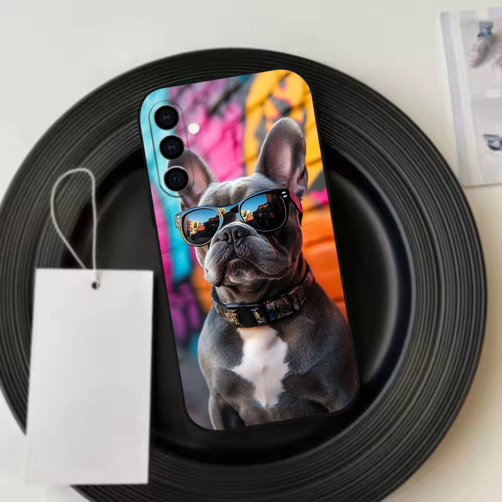 French Bulldog Dog Pet  Phone Case For Samsung Galaxy A73,A72,A71,A70,A53,A52,A51,Soft Silicone Black Cover