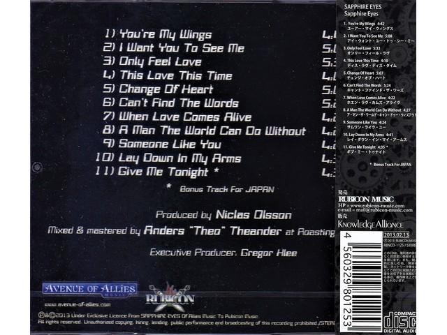 [CD] SAPPHIRE EYES with Japan Bonus Track Nomal Edition RBNCD-1125 Hard Rock NEW