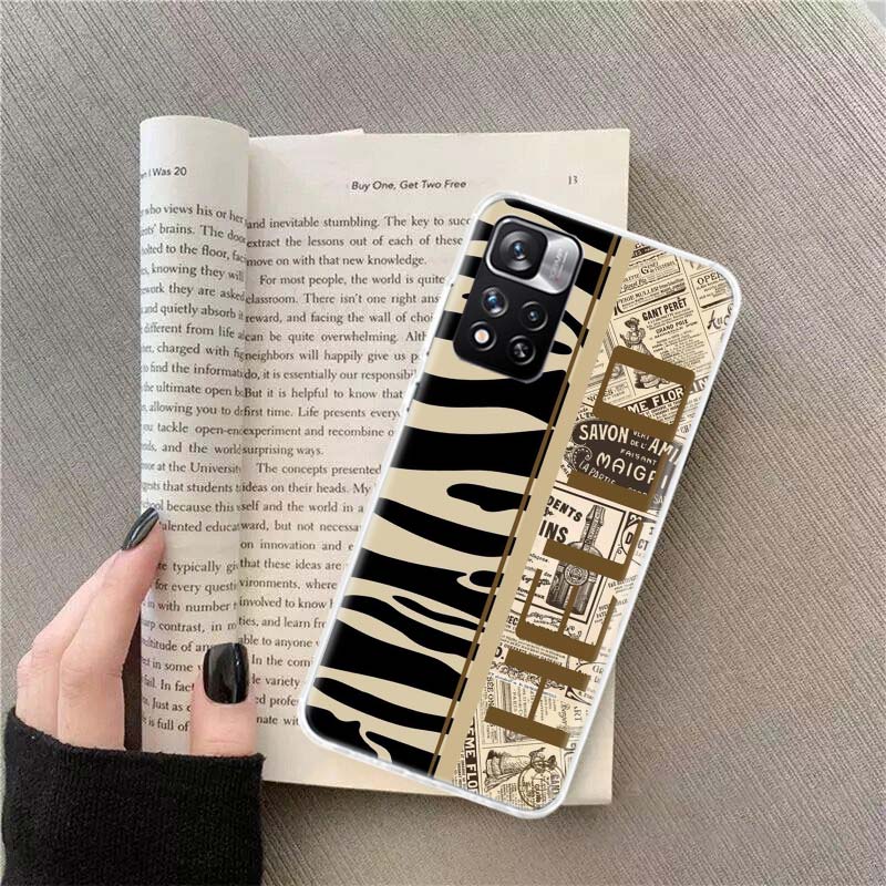 Leopard Print Pink Phone Case For Redmi Note 13 12 Pro Plus 14 15 Pro 5G 11 11T 11E 11S 10 Pro 10S 9 9S Cover Cell Clear TPU Cap