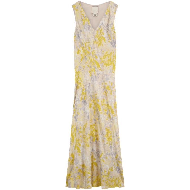 

Calvin Klein Vacation Style Printed V-Neck Sleeveless Dress Women dresses 44B059P S