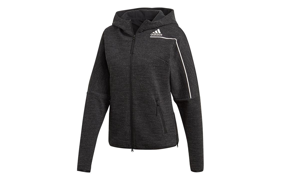 Adidas Z.N.E Fz W Winter Solid Color Fleece Lined Running Thermal Hooded Jacket Women s Black GU2080 M
