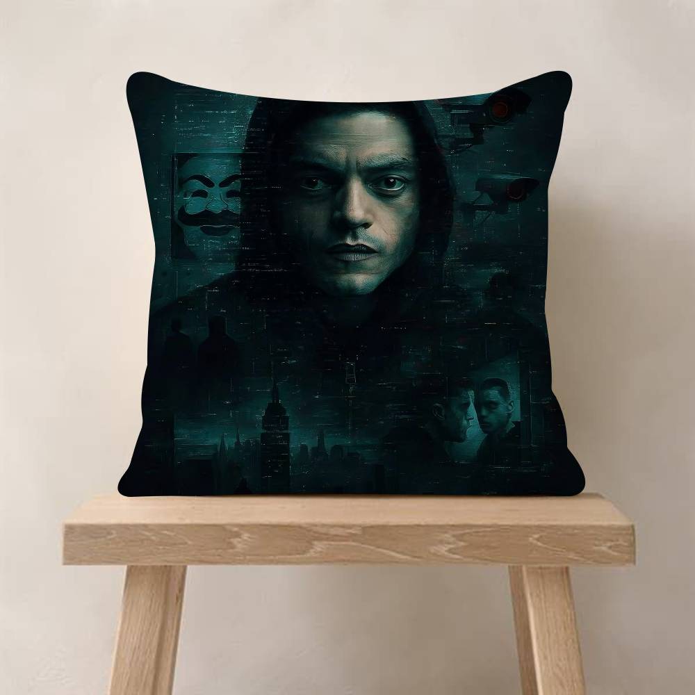 Horror Tv Series Movie Mr RRobot Decorative Room Aesthetics Pillow Case Home Decor Bedroom Sofa Bed Couch Pillow Cover x