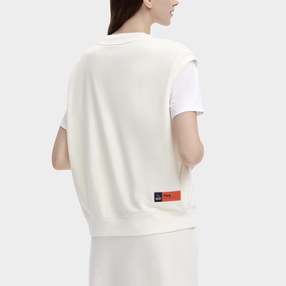 FILA Original Series Solid Color Crew Neck Pullover Short Sleeve T-Shirt Women Tops White F11W329113A-IV