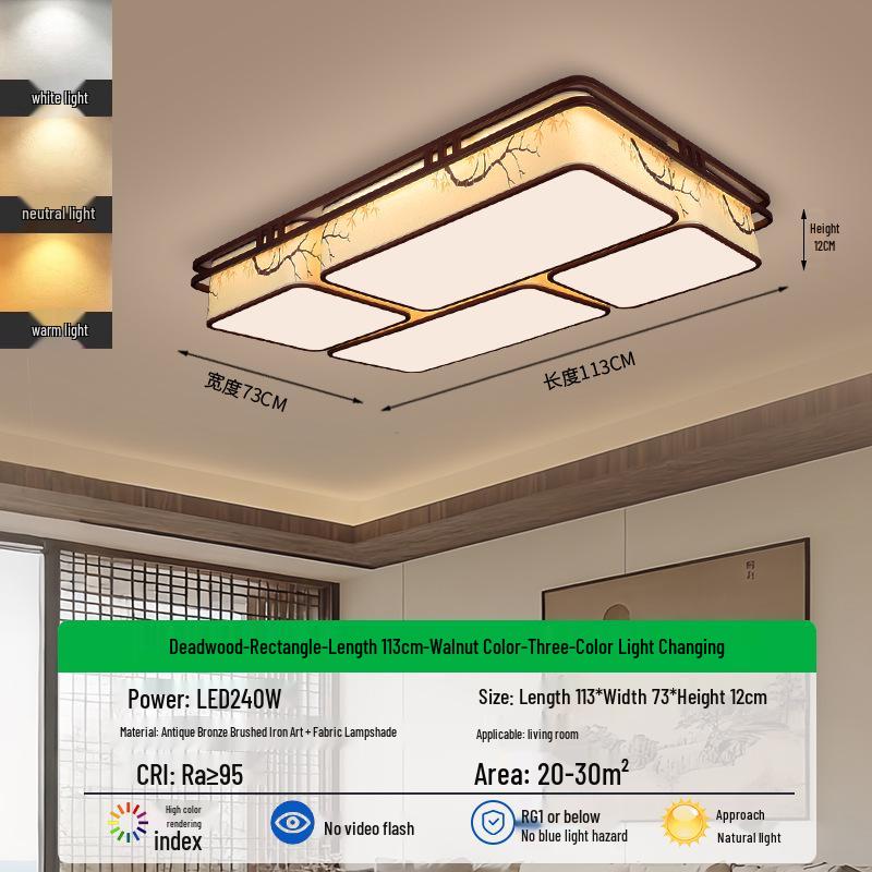 Song Dynasty Bamboo Leaf Zen Ceiling Light for Living, Dining, Bedroom, or Study.