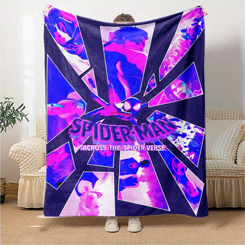 Spider-Man: Spider-Verse Cozy Blanket Ultra-Soft Suitable for Sofa Couch Office Bed Picnics Four Seasons Multipurpose Decor Unique Gift Y43