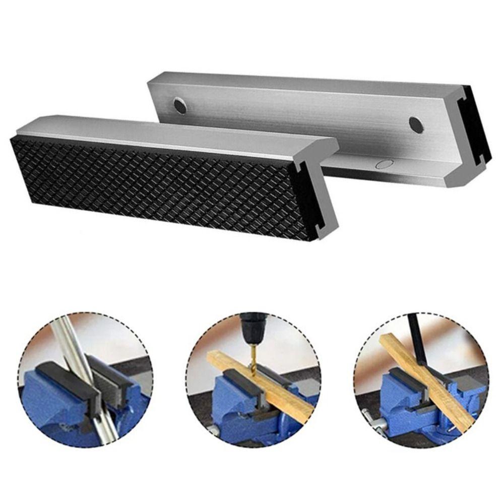 Universal Fit Silver Vise Jaws Multi-Purpose Protector Cover Vice Jaw Covers Strong Magnetic Universal Vice Jaws Metal Vice