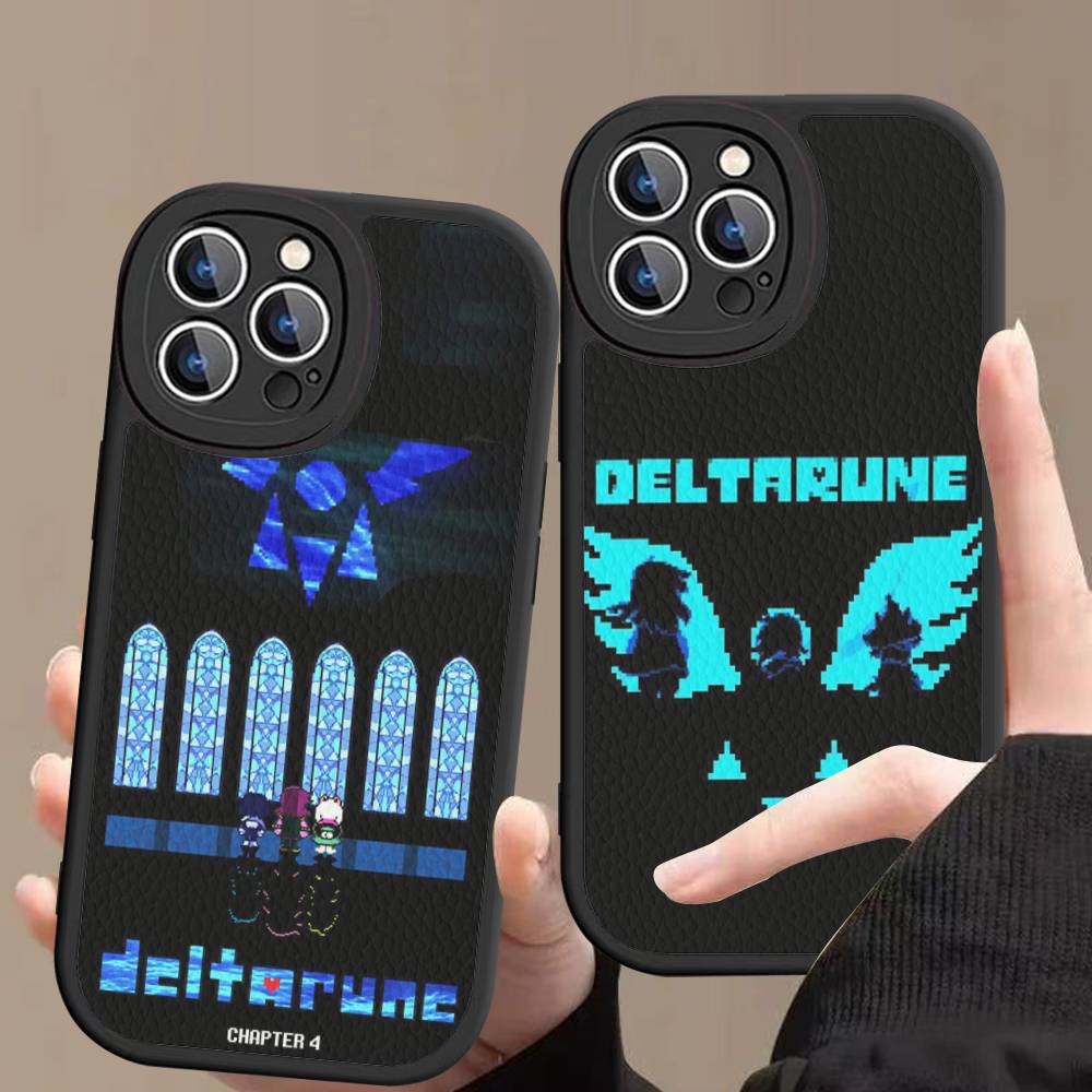 D-Deltarune Ralsei Leather Phone Case For iPhone 16 16e 15 14 13 12 11 Pro Max Plus Mini Cover