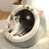 Casa per Animali Cartone Animato Calda Cuccia per Cani Kennel Letto Morbido con Fiocco Cuscino Lavabile Cuccia per Cucciolo Pieghevole Casa per Cani Gatto Piccolo