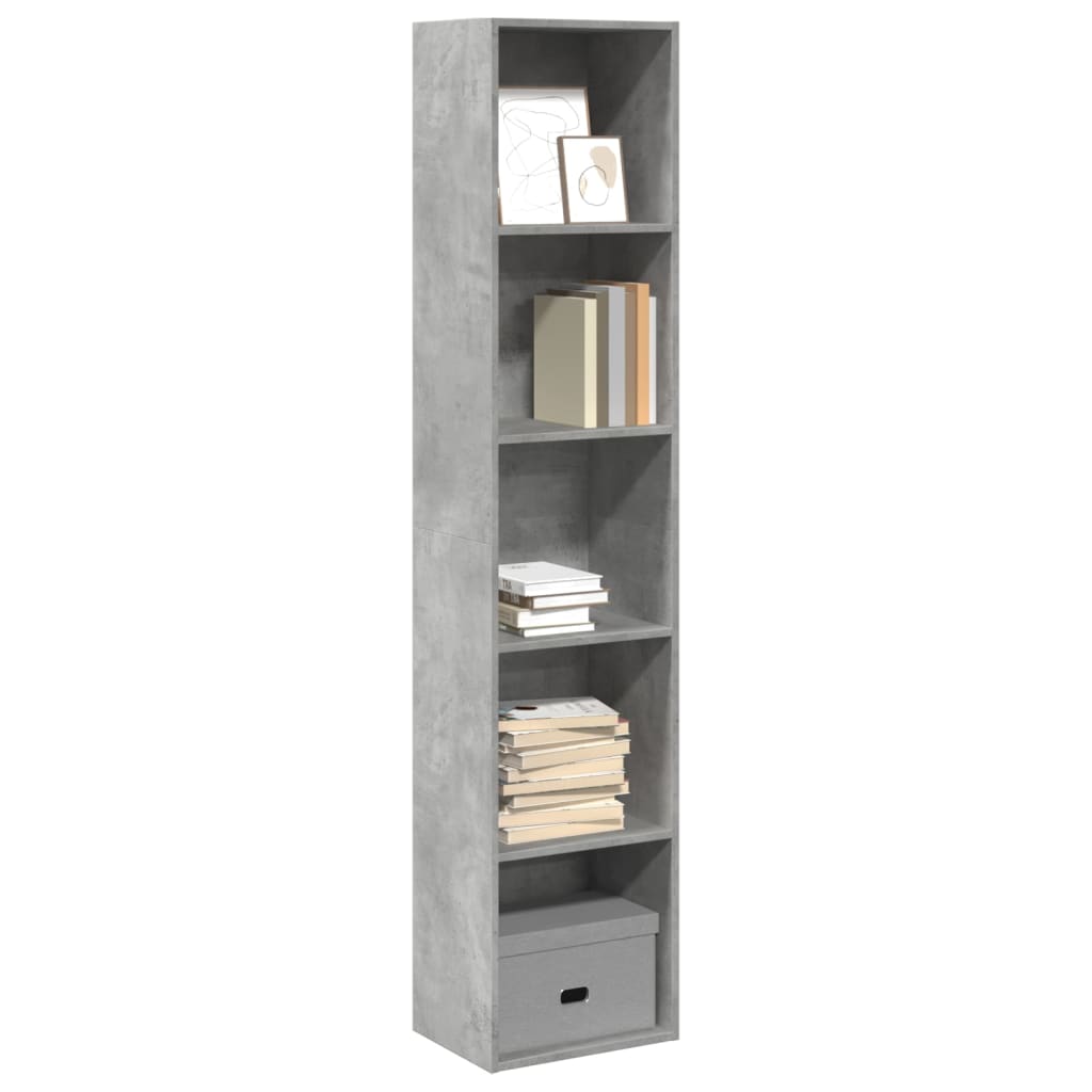 vidaXL Bücherregal Betongrau 40x30x189 cm Holzwerkstoff graue