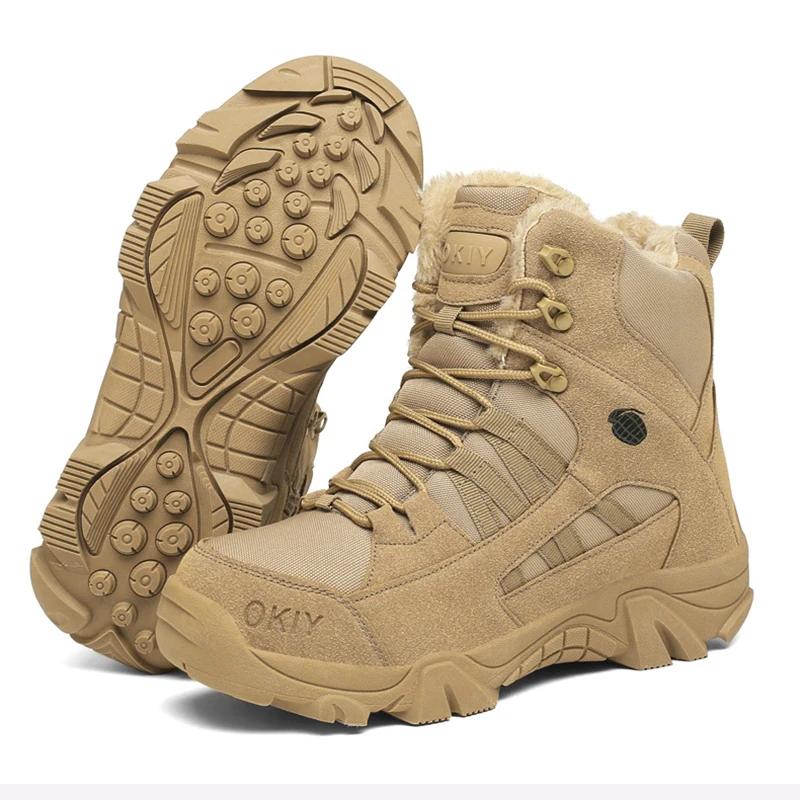 New Tactical Boots Men Special Plus Velvet Force Leather Desert Combat Ankle Boot Men's Shoes Tenis Masculino