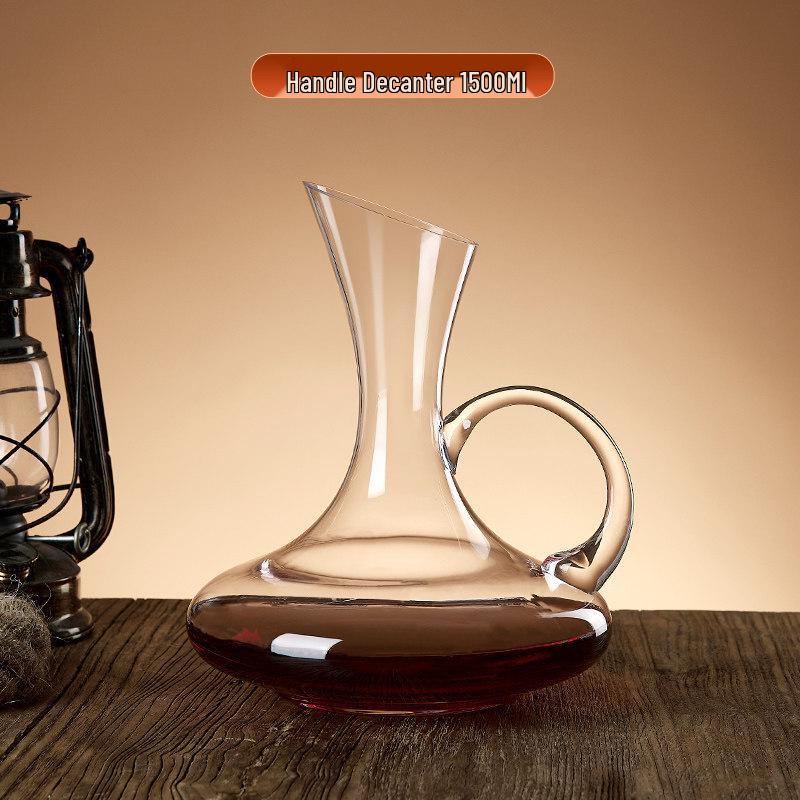 Luxury Burgundy Wine Glass Set with Crystal Decanter and Tall Stem Glasses