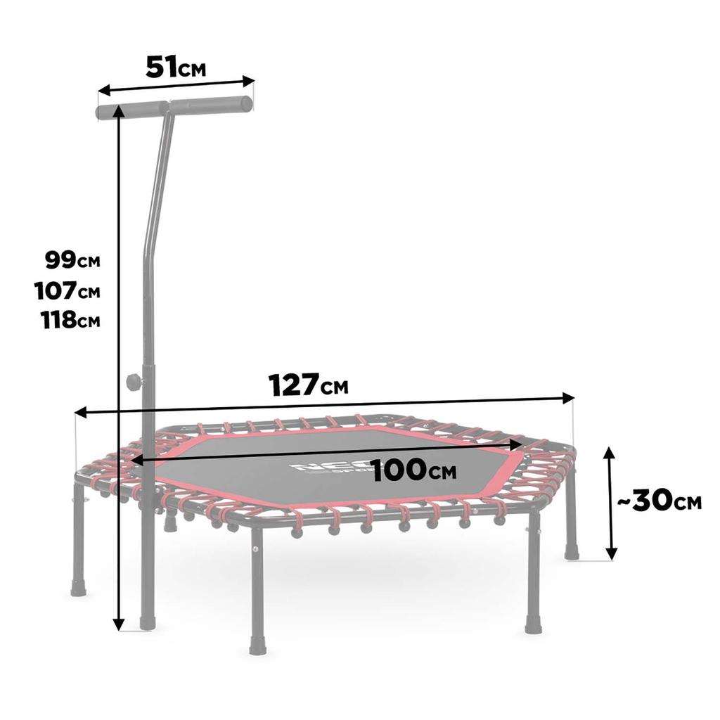 Neo-Sport Fitness-Trampolin mit Griff, Sechseckig
