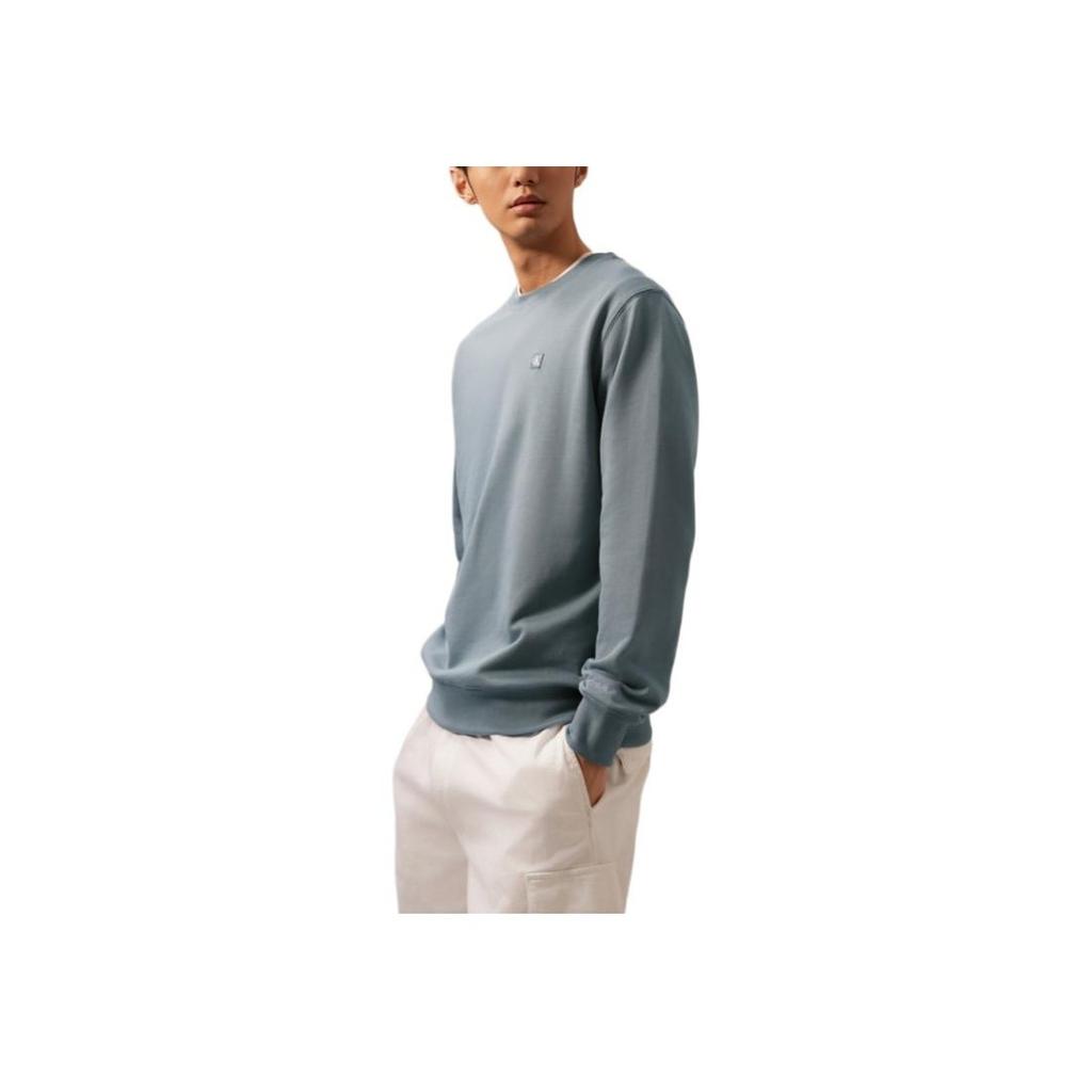 Calvin Klein Solid Color Crew Neck Pullover Sweatshirt Men Tops Gray-Green J320775-CFQ