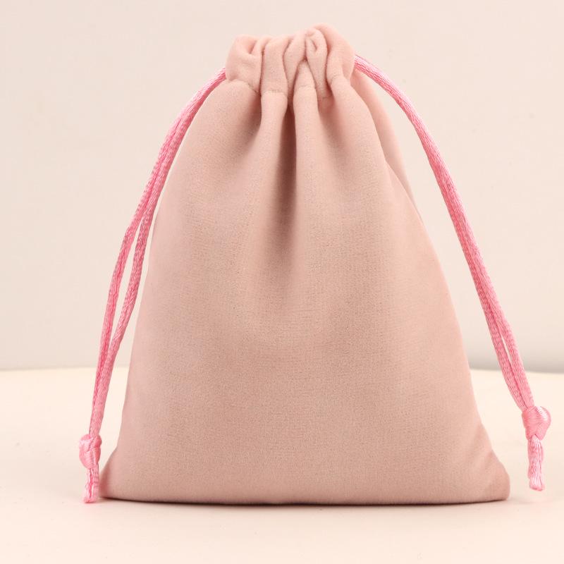 Velvet Drawstring Pouch with Gold Trim - Custom Jewelry Gift Bag