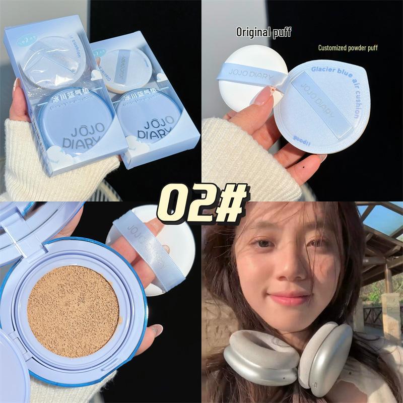 Glacier Blue Cushion: Long-Lasting, Non-Cakey, Moisturizing, Brightening, and Hydrating Clear Concealer BB Cream.