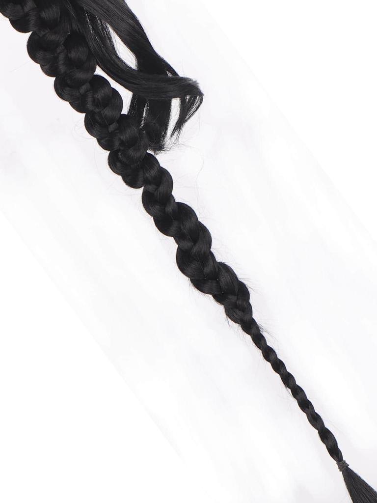 26 inch Long ponytail with rubber band twisted braid, hair extension synthetic braided ponytail
