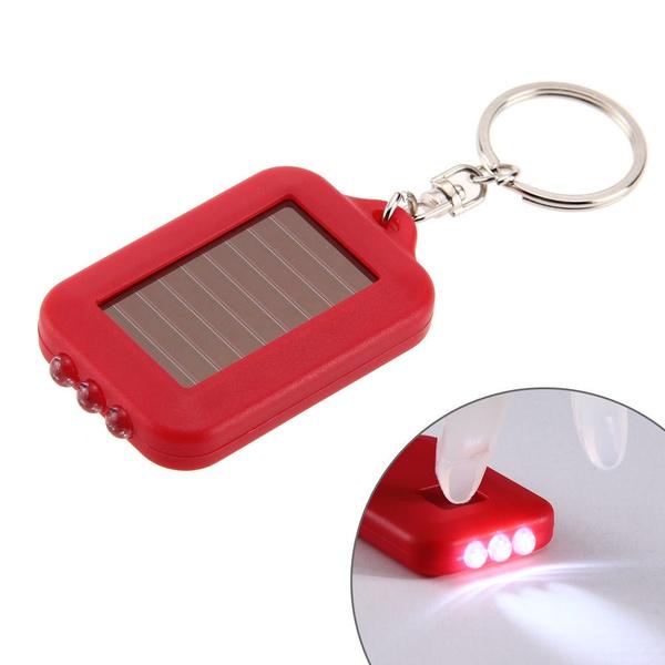 Buy Mini 3LED Solar Power Rechargeable Flashlight Light Keychain Lamp at affordable prices