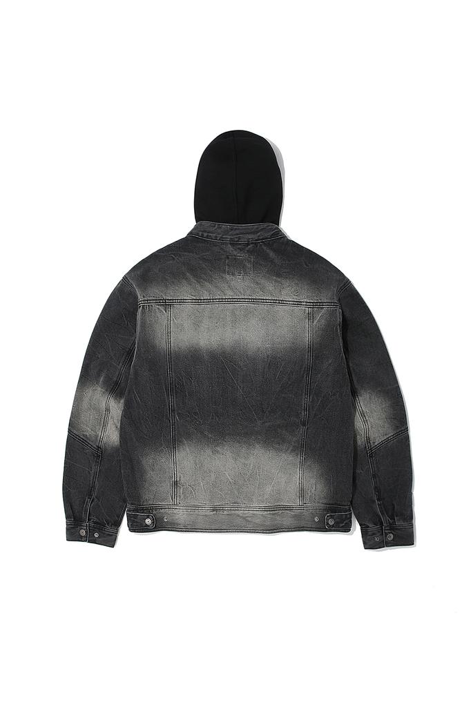 ALL ABOUT NEW Denim Siwa Washed Detachable Hooded Rider Jacket D-Gray Ana3Uj06Adg