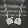 2 Pack Specter Pendant Necklace Chain Necklaces Birthday Gift Necklaces Stainless Steel Texture for Party and Daily