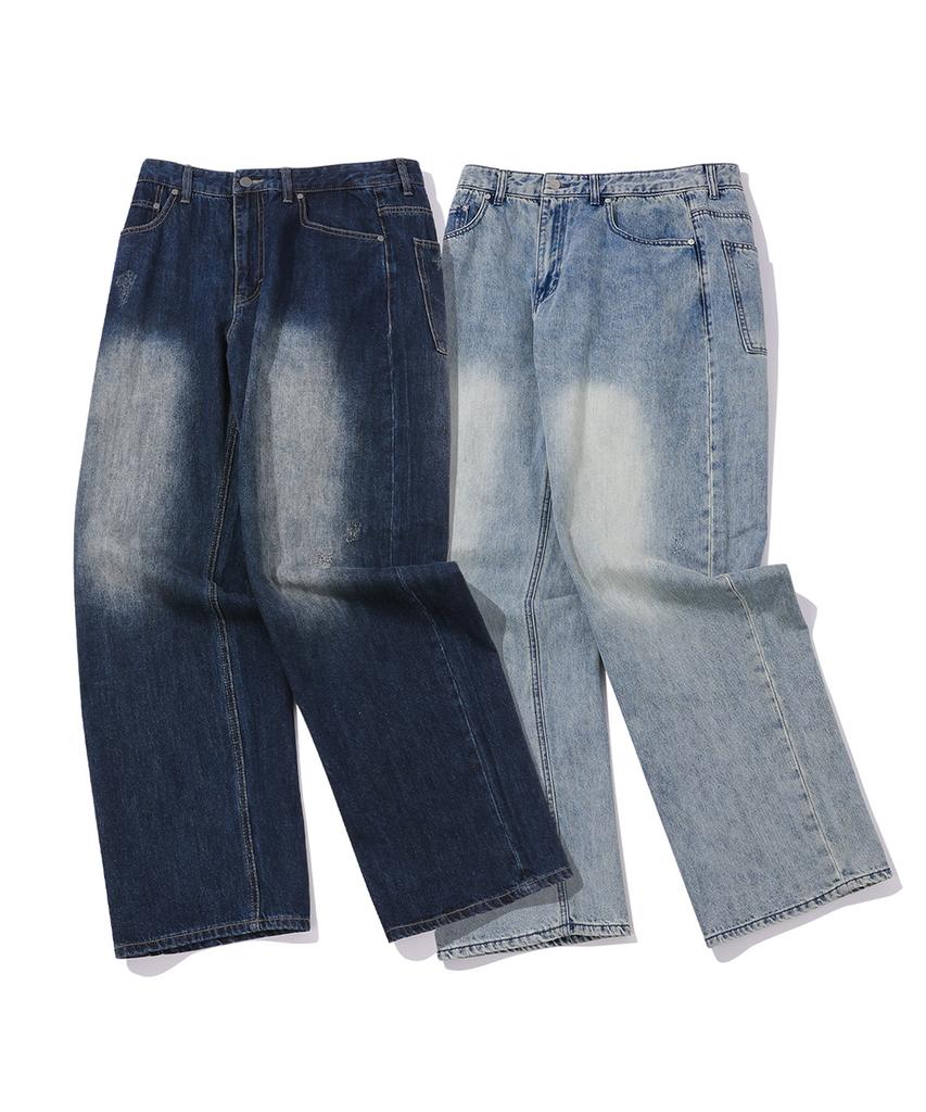 BEENTRILL Sunday 5-Pocket Vintage Washed Denim Pants (Indigo)