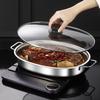 Stainless Steel Oval Grilled Fish Pan Deepened Fish Steamer Easy To Clean Hot Pot  Home