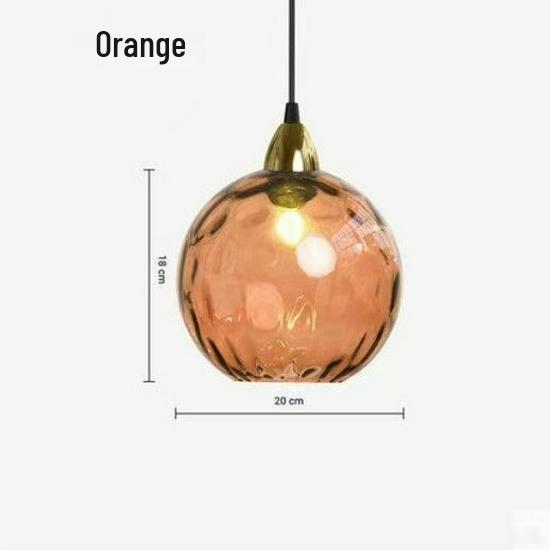 Nordic Minimalist Ripple Glass Pendant Light - Round Ball Design for Bedroom or Restaurant