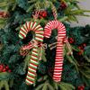7Pcs Candy Cane Shape Christmas Ornament for Festives Season Decoration Colorful Hanging Charm Stylish Window Pendants