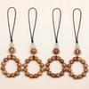 New model of 12 zodiac signs mobile phone chain for women, made of old peach wood, with old sandalwood mobile phone case lanyard and keychain