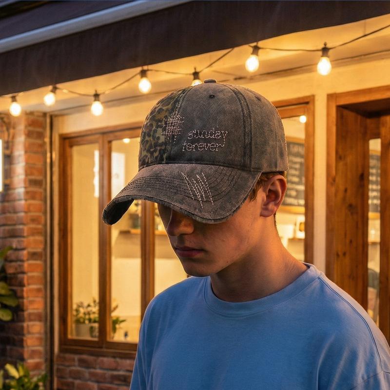 Dżinsowa Czapka Baseballowa Hip-Hop – Miękki Płukany Materiał, Haft z Niestandardową Literą, Modna Czapka Streetwear dla Par