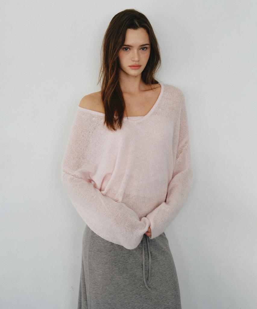 CITTA Double Layered Vneck Tube Top Knit Set_Ctk258(5Color)