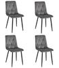 LIBRA Chair - Dark Gray Velvet / Black Legs X 4