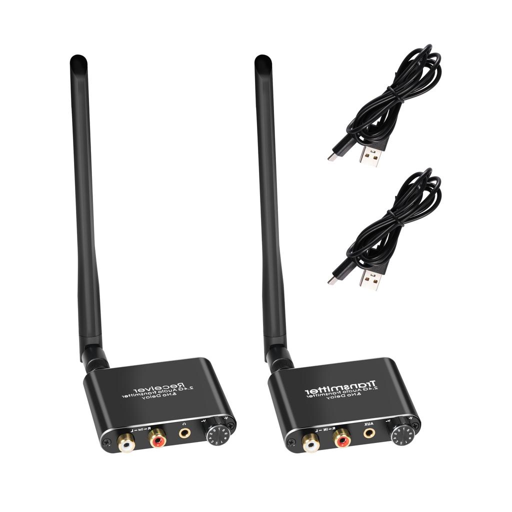 2,4 GHz Kabelloses Sound-Adapter-Sender-Empfänger-Set 50M Distanzen zum Verbinden von Lautsprechern, Verstärkern mit Projektoren